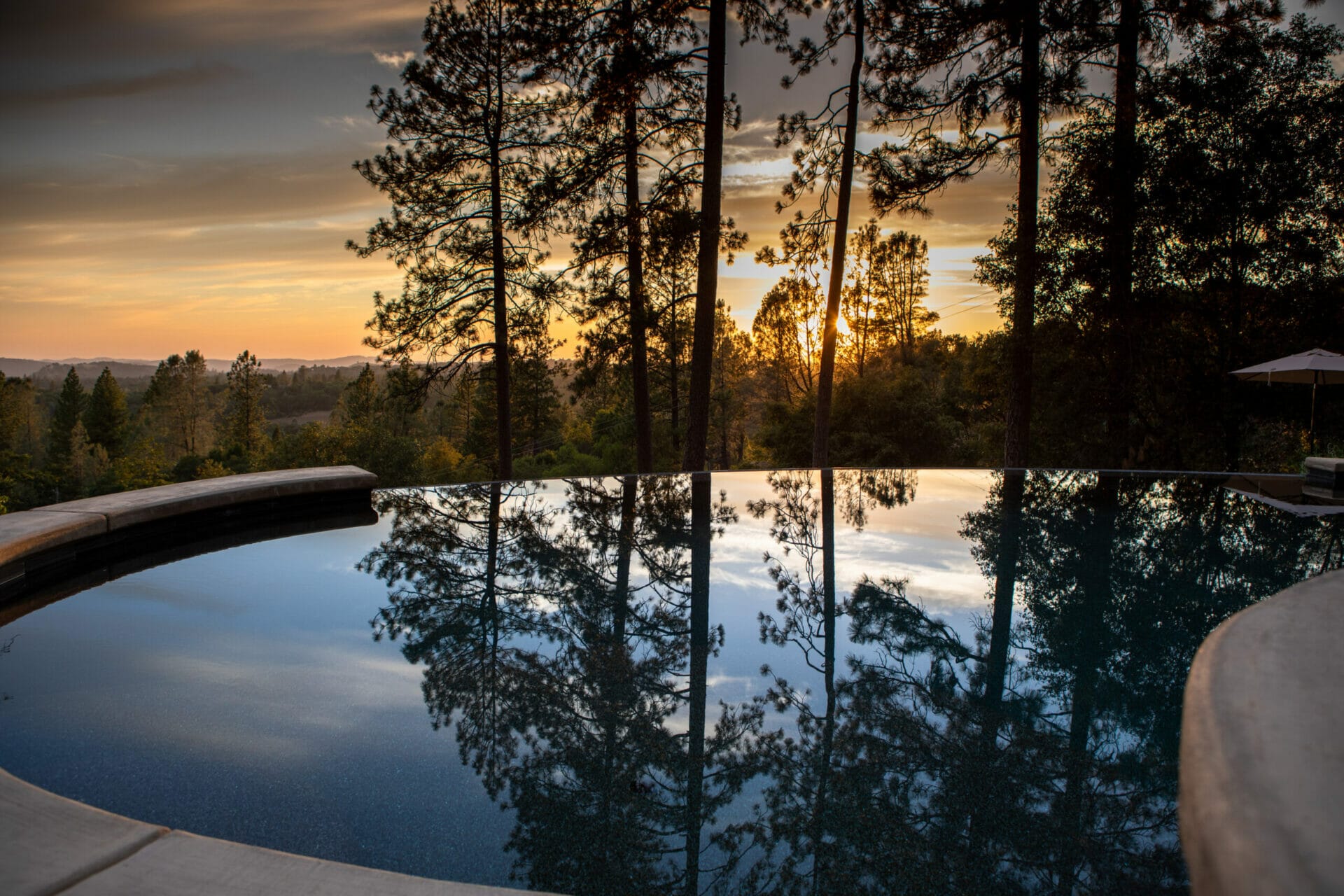 Reverie Retreat Pool During Evening