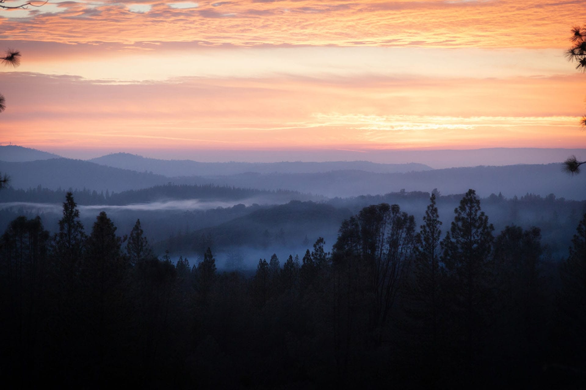 Sunset over the mountains