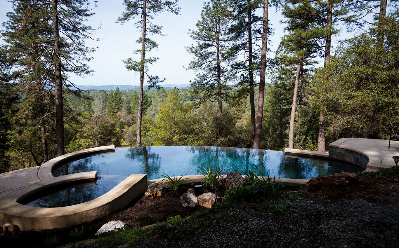outdoors pool in the middle of the woods